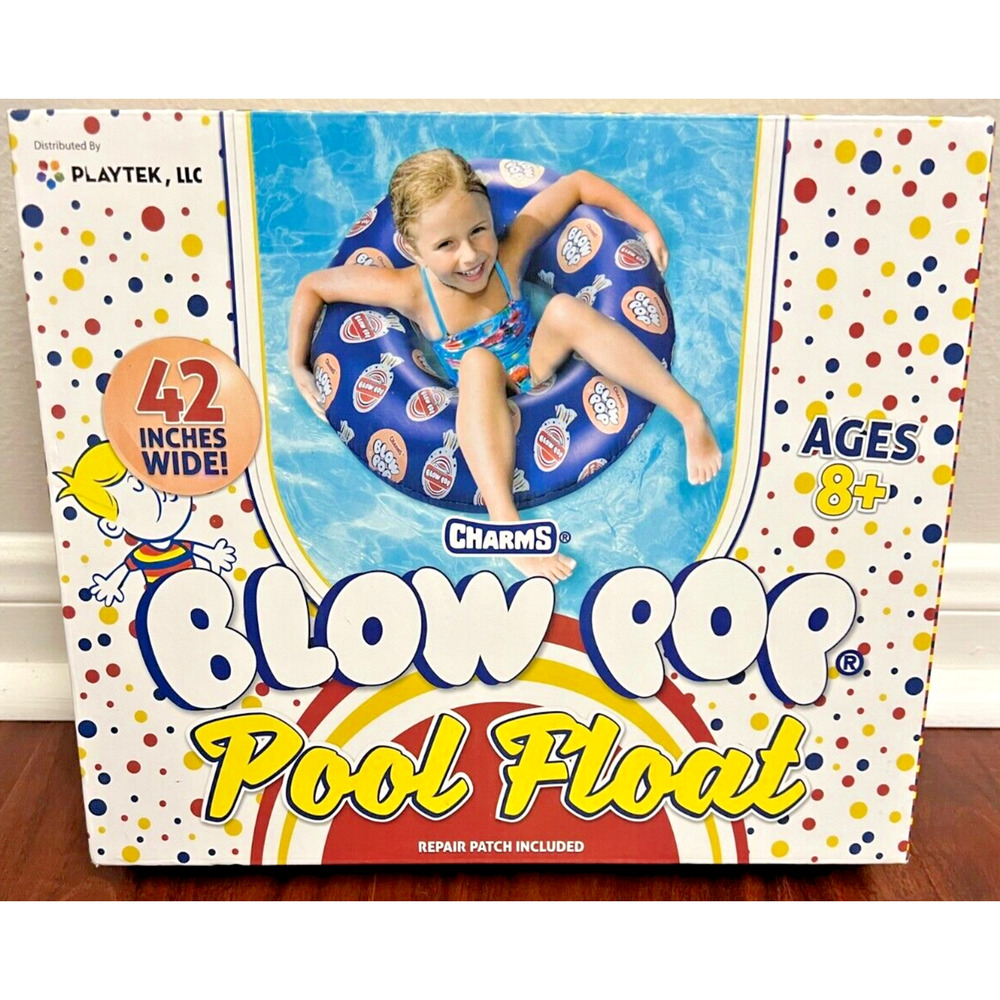 Giant Blow Pop Yellow Pool Float & Water FUN Tube 42 in Wide NIB